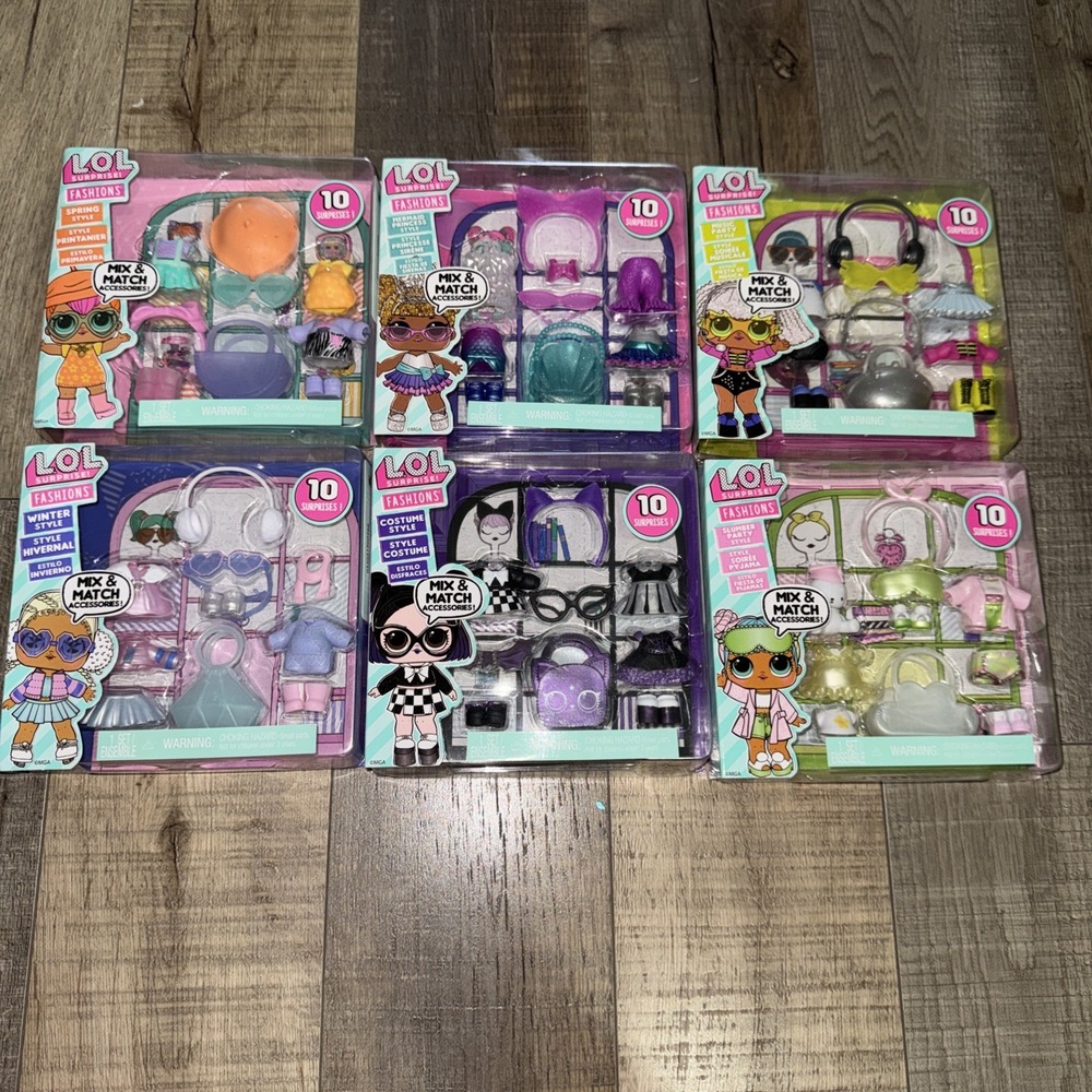 LOL Surprise Doll Fashion Pack Style Mix & Match Clothes Outfits New Lot Of 6